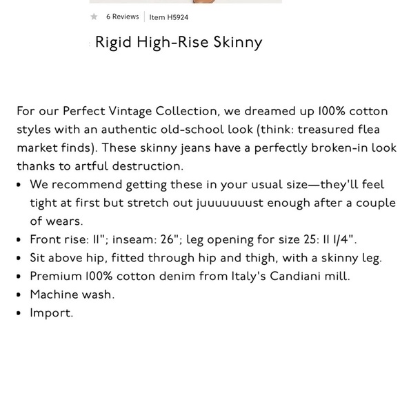 MADEWELL RIGID HIGH RISE SKINNY COTTON FITTED DISTRESSED JEANS - Picture 3 of 15